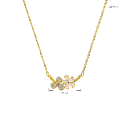 The Jasmine – 18K Gold Plated Gold Floral Necklace for Women, Hypoallergenic & Non Tarnish