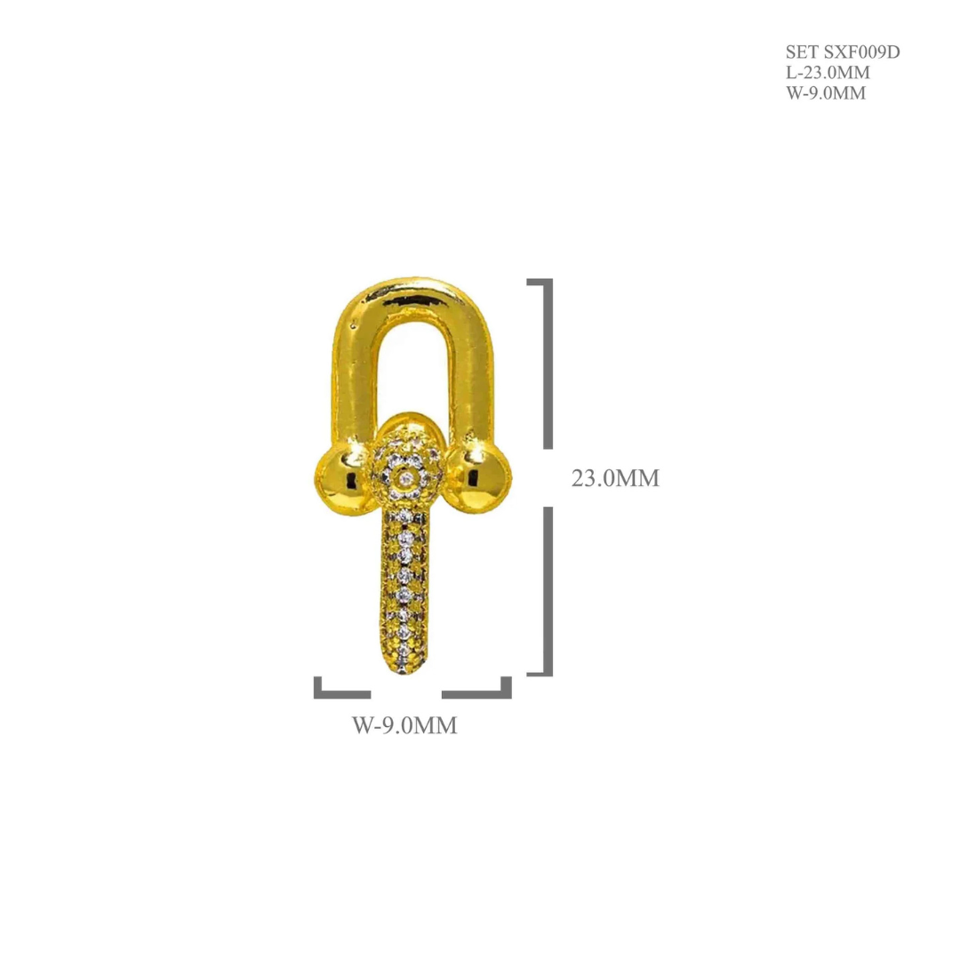 The Chain – 18K Gold Plated Lock Inspired Drop Earrings with Pavé Detail, Hypoallergenic, Non Tarnish & Non Fade