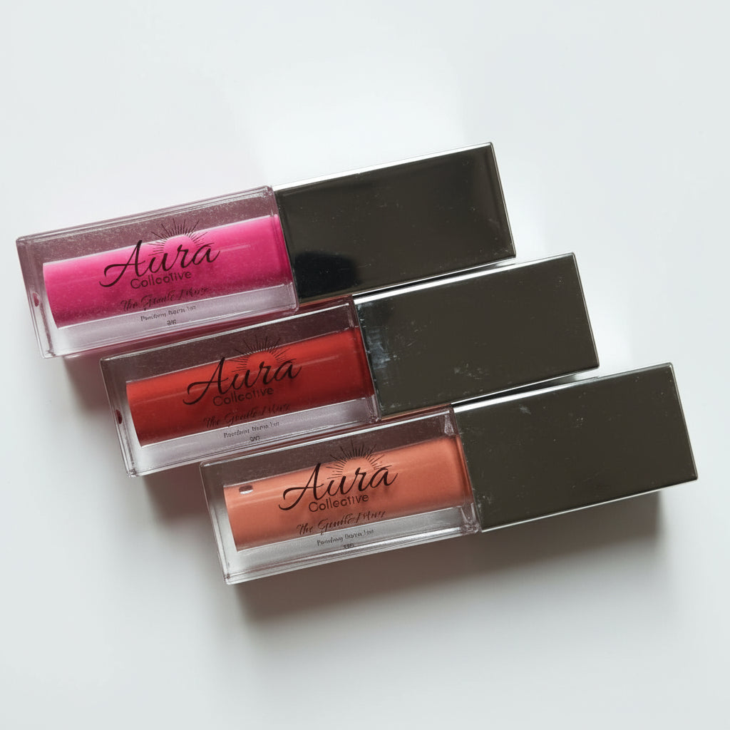 Aura Collective Powdery Matte Liptints – Lightweight Gel Matte Lip Tint with Mirror Cap (5ML, Long Lasting)