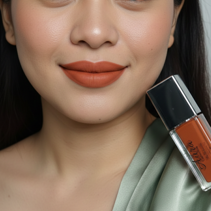 Aura Collective Powdery Matte Liptints – Lightweight Gel Matte Lip Tint with Mirror Cap (5ML, Long Lasting)