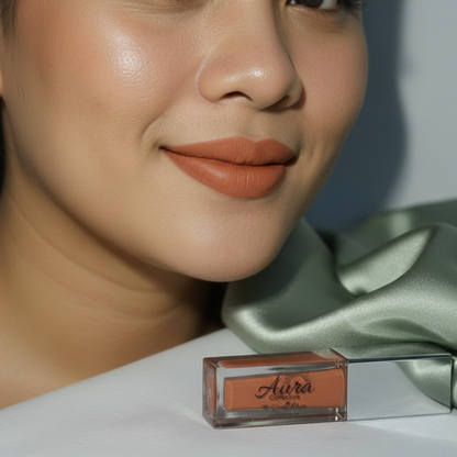 Aura Collective Powdery Matte Liptints – Lightweight Gel Matte Lip Tint with Mirror Cap (5ML, Long Lasting)
