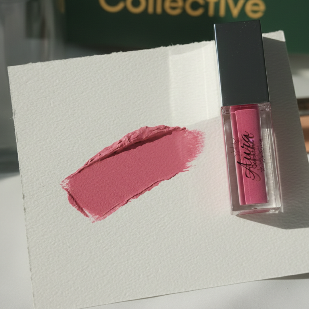 Aura Collective Powdery Matte Liptints – Lightweight Gel Matte Lip Tint with Mirror Cap (5ML, Long Lasting)